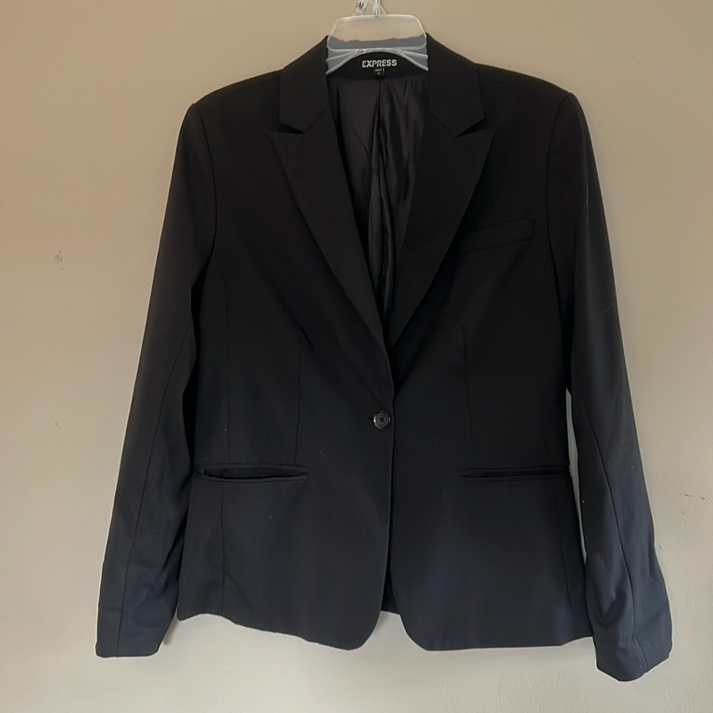 Black blazer with accent cuffs